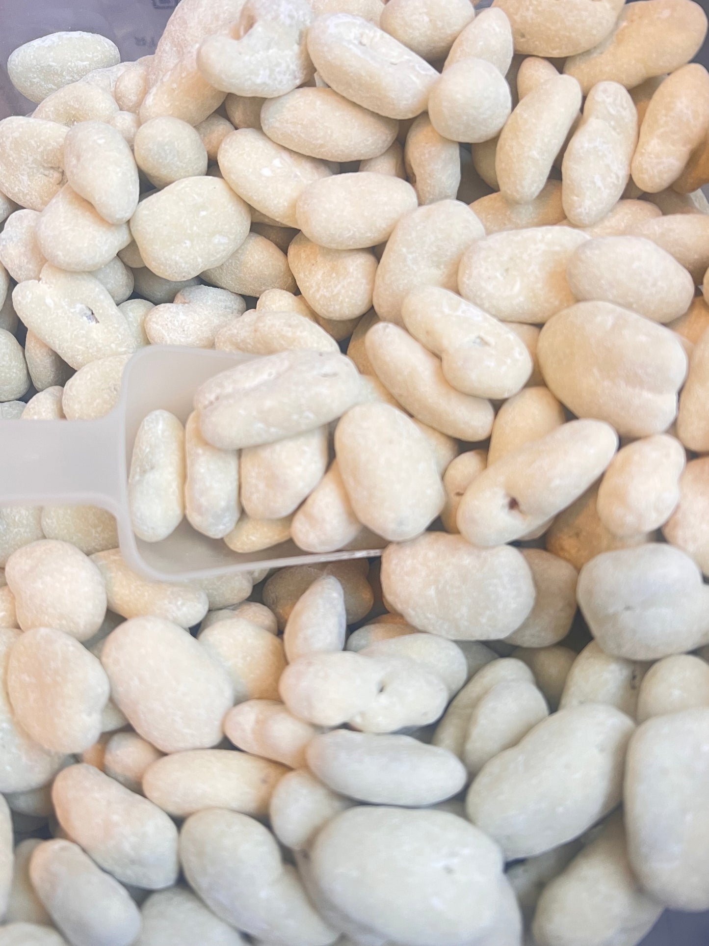 Noix de pécan enrobées de chocolat blanc puis de noix de coco