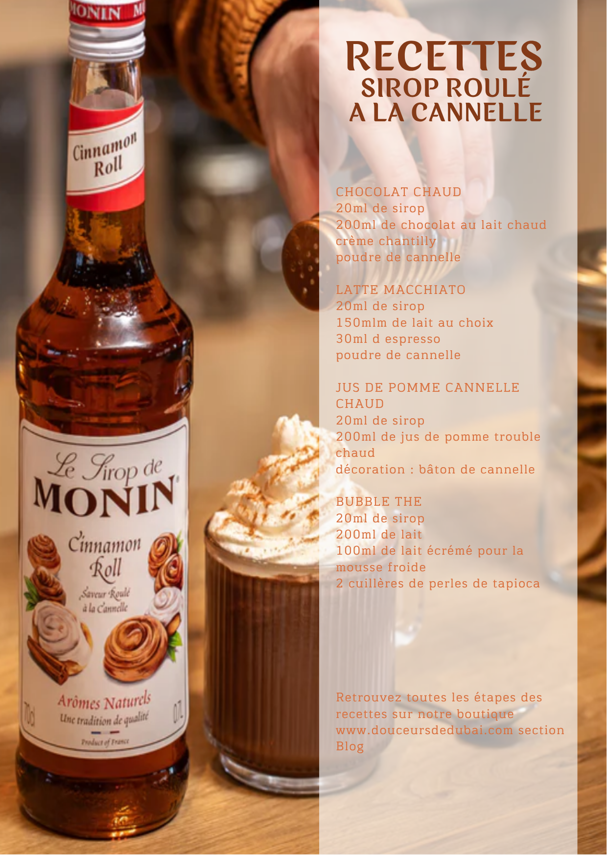 Sirop Monin saveur Roulé à la Cannelle